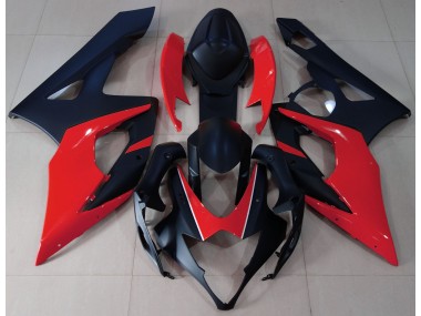 2005-2006 Matte Black & Red Suzuki GSXR 1000 Motorcycle Fairing