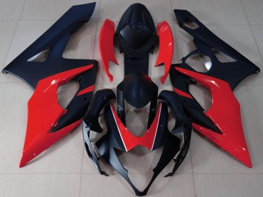 2005-2006 Matte Black & Red Suzuki GSXR 1000 Motorcycle Fairing