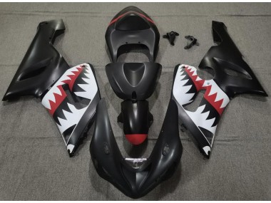 2005-2006 Matte Black Shark Kawasaki ZX6R Motorcycle Fairing