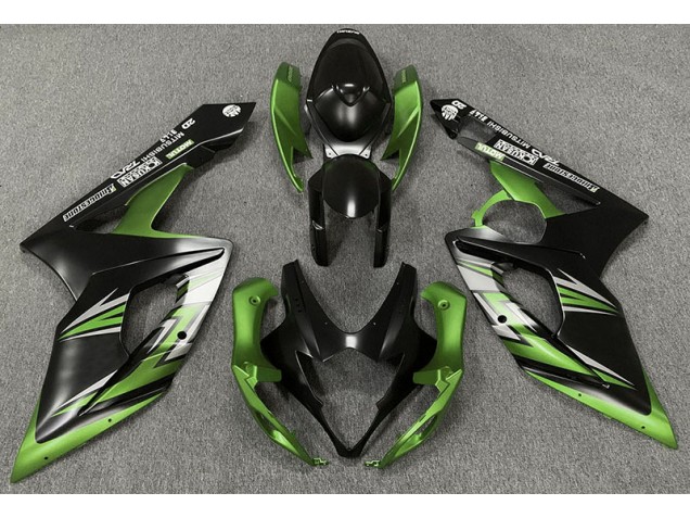 2005-2006 Matte Black and Green Suzuki GSXR 1000 Motorcycle Fairing 2005-2006 Matte Black and Green Suzuki GSXR 1000 Motorcycle Fairing