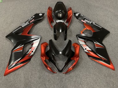 2005-2006 Matte Black and Orange Suzuki GSXR 1000 Motorcycle Fairing