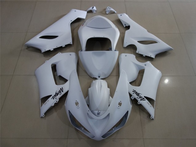 2005-2006 Matte White Kawasaki ZX6R Motorcycle Fairing 2005-2006 Matte White Kawasaki ZX6R Motorcycle Fairing