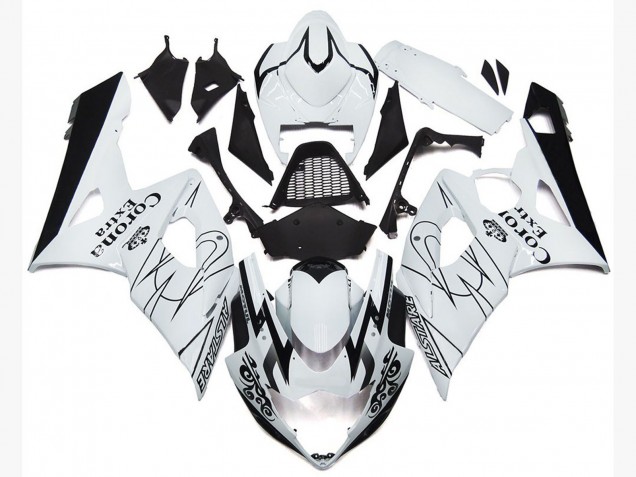 2005-2006 OEM White Corona Style Suzuki GSXR 1000 Motorcycle Fairing 2005-2006 OEM White Corona Style Suzuki GSXR 1000 Motorcycle Fairing