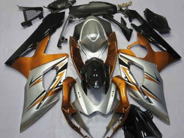 2005-2006 Orange Silver and Black Suzuki GSXR 1000 Motorcycle Fairing