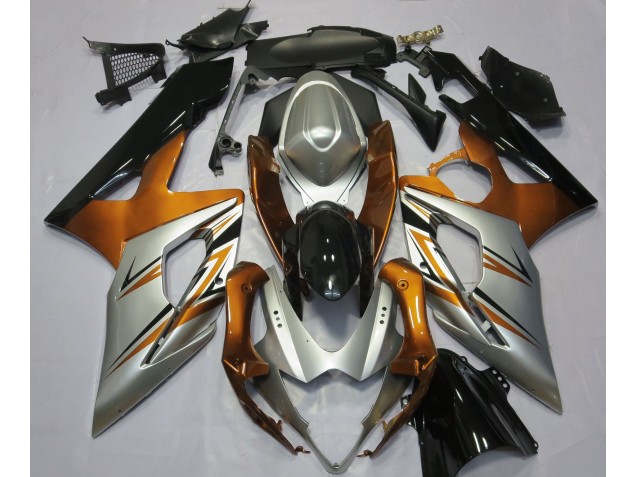 2005-2006 Orange Silver and Black Suzuki GSXR 1000 Motorcycle Fairing 2005-2006 Orange Silver and Black Suzuki GSXR 1000 Motorcycle Fairing