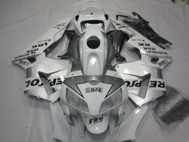 2005-2006 Silver Repsol Honda CBR600RR Motorcycle Fairing