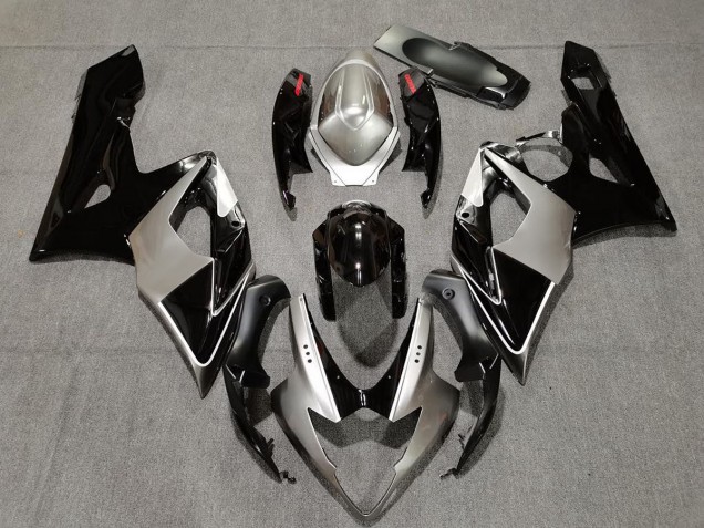 2005-2006 Silver and Black Suzuki GSXR 1000 Motorcycle Fairing 2005-2006 Silver and Black Suzuki GSXR 1000 Motorcycle Fairing