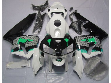 2005-2006 Turquoise Splatter on Gloss Black Honda CBR600RR Motorcycle Fairing