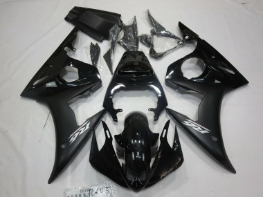 2005 Matte Black White Decal Yamaha R6 Motorcycle Fairing