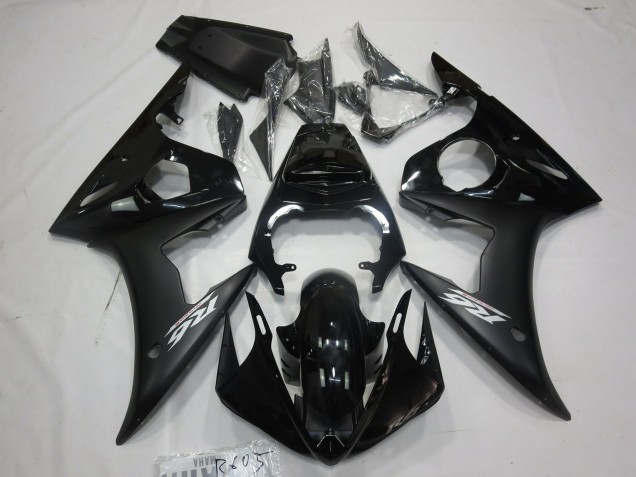 2005 Matte Black White Decal Yamaha R6 Motorcycle Fairing