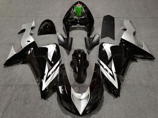 2006-2007 Black and Silver Kawasaki ZX10R Motorcycle Fairing