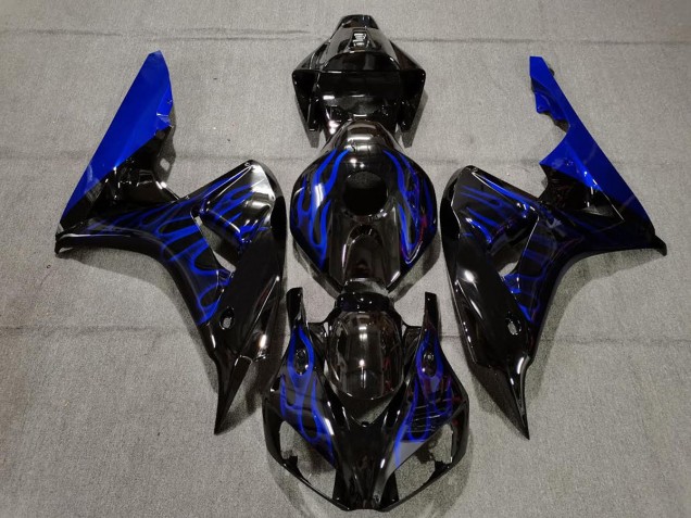 2006-2007 Gloss Black Blue Flame Honda CBR1000RR Motorcycle Fairing 2006-2007 Gloss Black Blue Flame Honda CBR1000RR Motorcycle Fairing