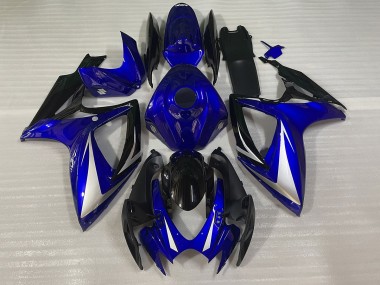 2006-2007 Blue Black and White Special Suzuki GSXR 600-750 Motorcycle Fairing