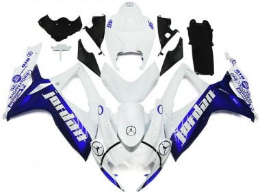2006-2007 Blue and White Jordan Gloss Style Suzuki GSXR 600-750 Motorcycle Fairing