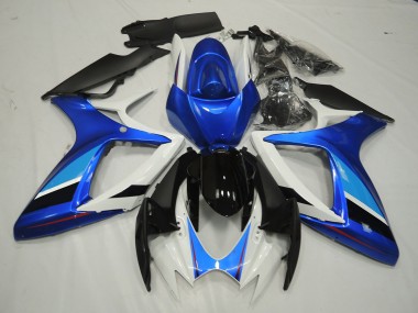 2006-2007 Blue and White Suzuki GSXR 600-750 Motorcycle Fairing