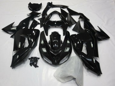 2006-2007 Gloss Black Plain Kawasaki ZX10R Motorcycle Fairing