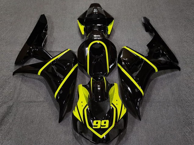 2006-2007 Gloss Black and Bright Yellow Honda CBR1000RR Motorcycle Fairing