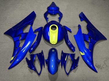 2006-2007 Gloss Blue & High Vis Yellow Yamaha R6 Motorcycle Fairing