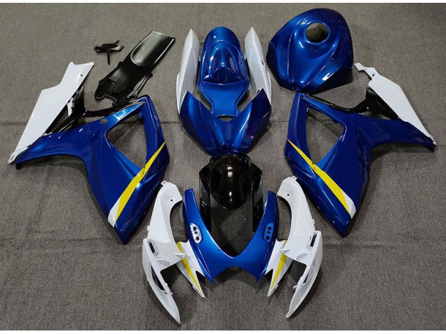 2006-2007 Gloss Blue White and Yellow Suzuki GSXR 600-750 Motorcycle Fairing 2006-2007 Gloss Blue White and Yellow Suzuki GSXR 600-750 Motorcycle Fairing