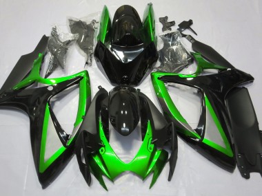 2006-2007 Gloss Green and Black Suzuki GSXR 600-750 Motorcycle Fairing