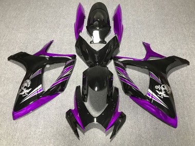 2006-2007 Gloss Purple and Black Design Suzuki GSXR 600-750 Motorcycle Fairing