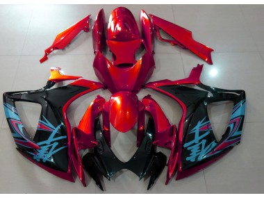 2006-2007 Gloss Red & Black Suzuki GSXR 600-750 Motorcycle Fairing