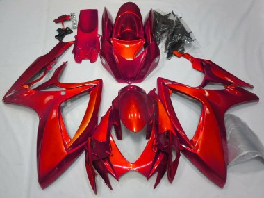 2006-2007 Gloss Red Plain Suzuki GSXR 600-750 Motorcycle Fairing