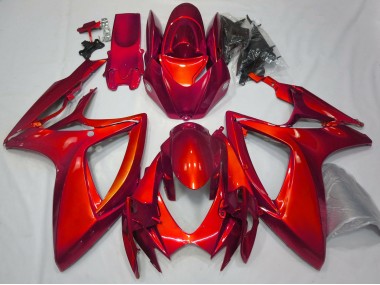 2006-2007 Gloss Red Plain Suzuki GSXR 600-750 Motorcycle Fairing