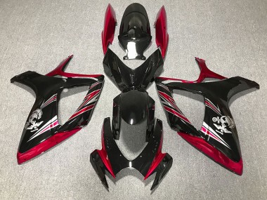 2006-2007 Gloss Red and Black Design Suzuki GSXR 600-750 Motorcycle Fairing
