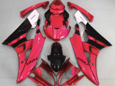 2006-2007 Gloss Red and Black Yamaha R6 Motorcycle Fairing