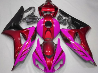 2006-2007 Gloss Red and Pink Honda CBR1000RR Motorcycle Fairing