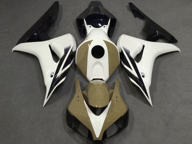 2006-2007 Gloss White Tan Black Honda CBR1000RR Motorcycle Fairing