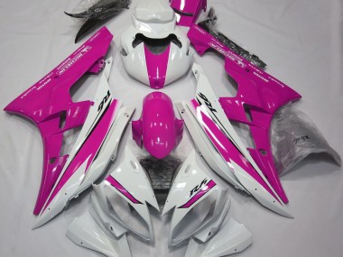 2006-2007 Gloss White and Pink Yamaha R6 Motorcycle Fairing