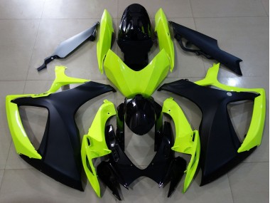 2006-2007 Gloss Yellow & Black Suzuki GSXR 600-750 Motorcycle Fairing