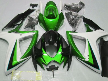 2006-2007 Green & White Suzuki GSXR 600-750 Motorcycle Fairing