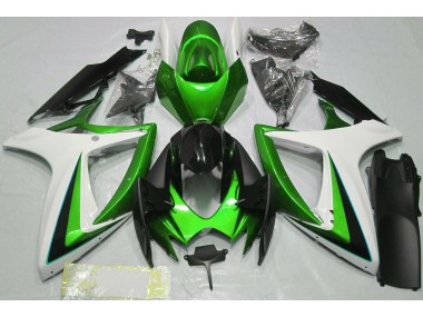 2006-2007 Green & White Suzuki GSXR 600-750 Motorcycle Fairing