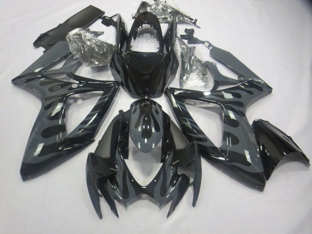 2006-2007 Grey Flame Suzuki GSXR 600-750 Motorcycle Fairing 2006-2007 Grey Flame Suzuki GSXR 600-750 Motorcycle Fairing