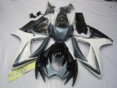 2006-2007 Grey and White Suzuki GSXR 600-750 Motorcycle Fairing