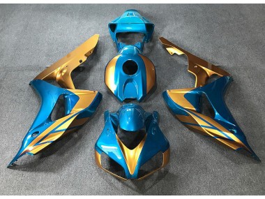 2006-2007 Light Blue & Gold Honda CBR1000RR Motorcycle Fairing