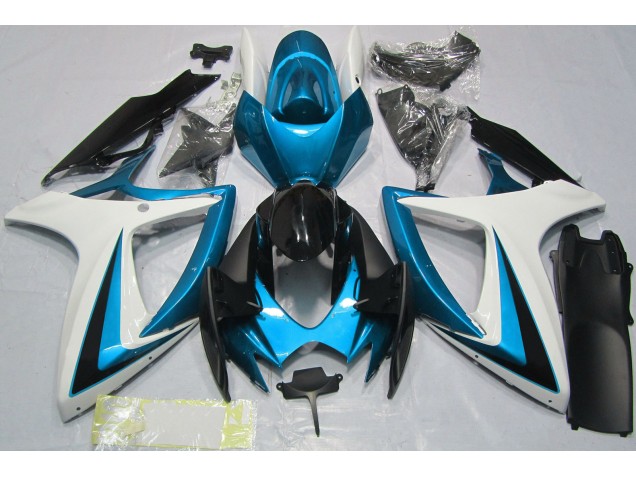 2006-2007 Light Blue & White Suzuki GSXR 600-750 Motorcycle Fairing 2006-2007 Light Blue & White Suzuki GSXR 600-750 Motorcycle Fairing