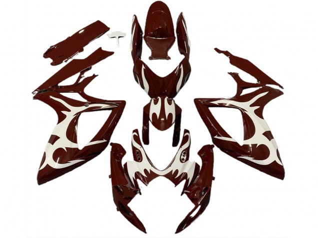 2006-2007 Maroon and White Suzuki GSXR 600-750 Motorcycle Fairing 2006-2007 Maroon and White Suzuki GSXR 600-750 Motorcycle Fairing