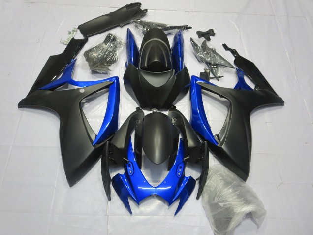 2006-2007 Matte Black Gloss Blue Suzuki GSXR 600-750 Motorcycle Fairing 2006-2007 Matte Black Gloss Blue Suzuki GSXR 600-750 Motorcycle Fairing