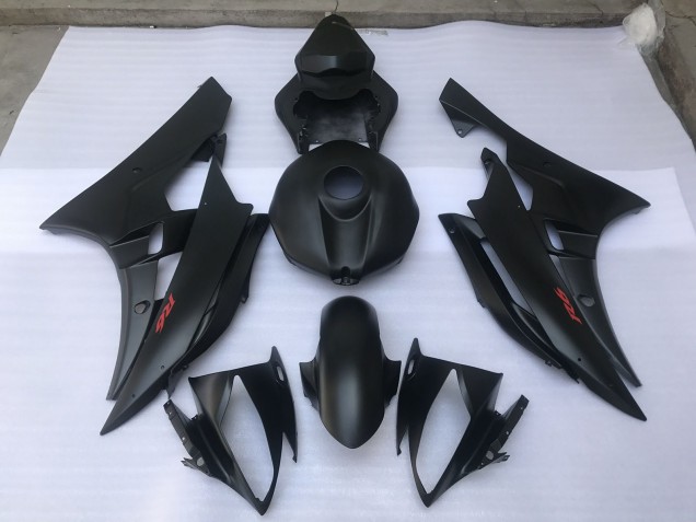 2006-2007 Matte Black Plain Yamaha R6 Motorcycle Fairing 2006-2007 Matte Black Plain Yamaha R6 Motorcycle Fairing
