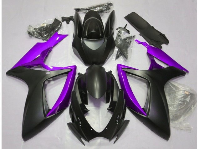2006-2007 Matte Black & Purple Suzuki GSXR 600-750 Motorcycle Fairing 2006-2007 Matte Black & Purple Suzuki GSXR 600-750 Motorcycle Fairing