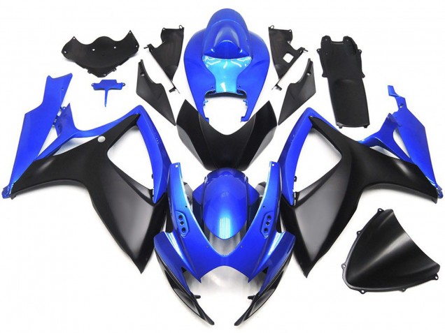 2006-2007 Matte Black and Blue OEM Custom Style Suzuki GSXR 600-750 Motorcycle Fairing 2006-2007 Matte Black and Blue OEM Custom Style Suzuki GSXR 600-750 Motorcycle Fairing