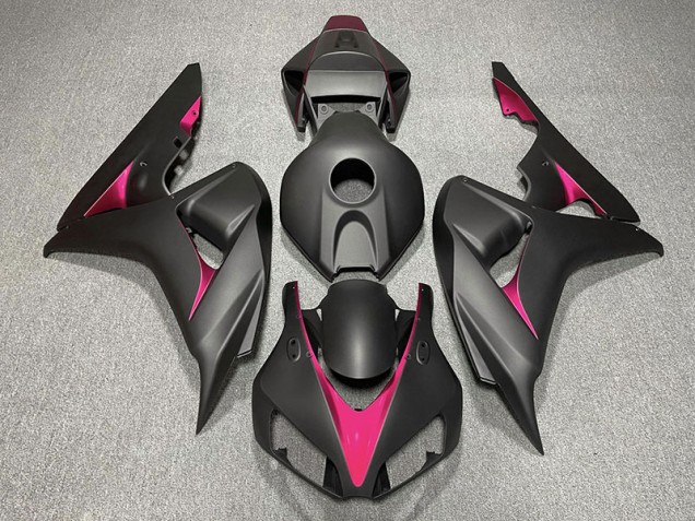 2006-2007 Matte Black and Pink Honda CBR1000RR Motorcycle Fairing