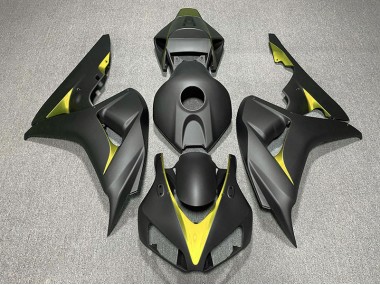 2006-2007 Matte Black and Yellow Honda CBR1000RR Motorcycle Fairing