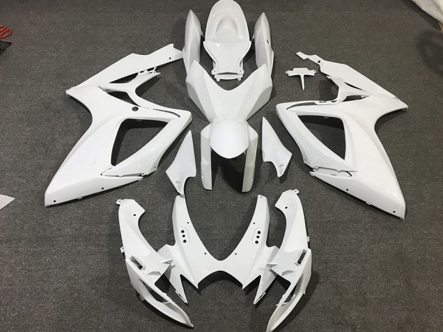 2006-2007 Matte White Suzuki GSXR 600-750 Motorcycle Fairing 2006-2007 Matte White Suzuki GSXR 600-750 Motorcycle Fairing