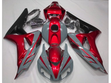 2006-2007 Nardo Grey and Red Honda CBR1000RR Motorcycle Fairing