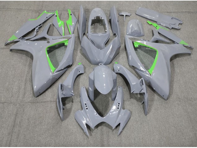 2006-2007 Nardo and Green Trim Suzuki GSXR 600-750 Motorcycle Fairing 2006-2007 Nardo and Green Trim Suzuki GSXR 600-750 Motorcycle Fairing
